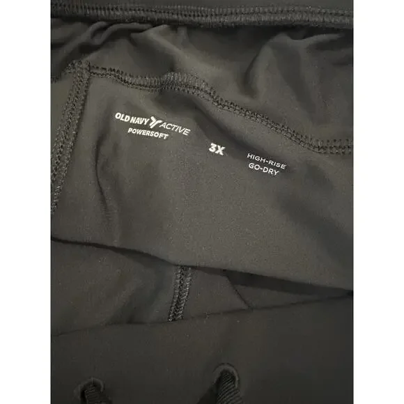 NWT Old Navy High Waisted PowerSoft Shorts Black 3" inseam Women's Plus Size 3X - Picture 4 of 11